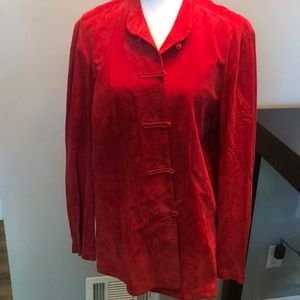 Chicos red leather jacket